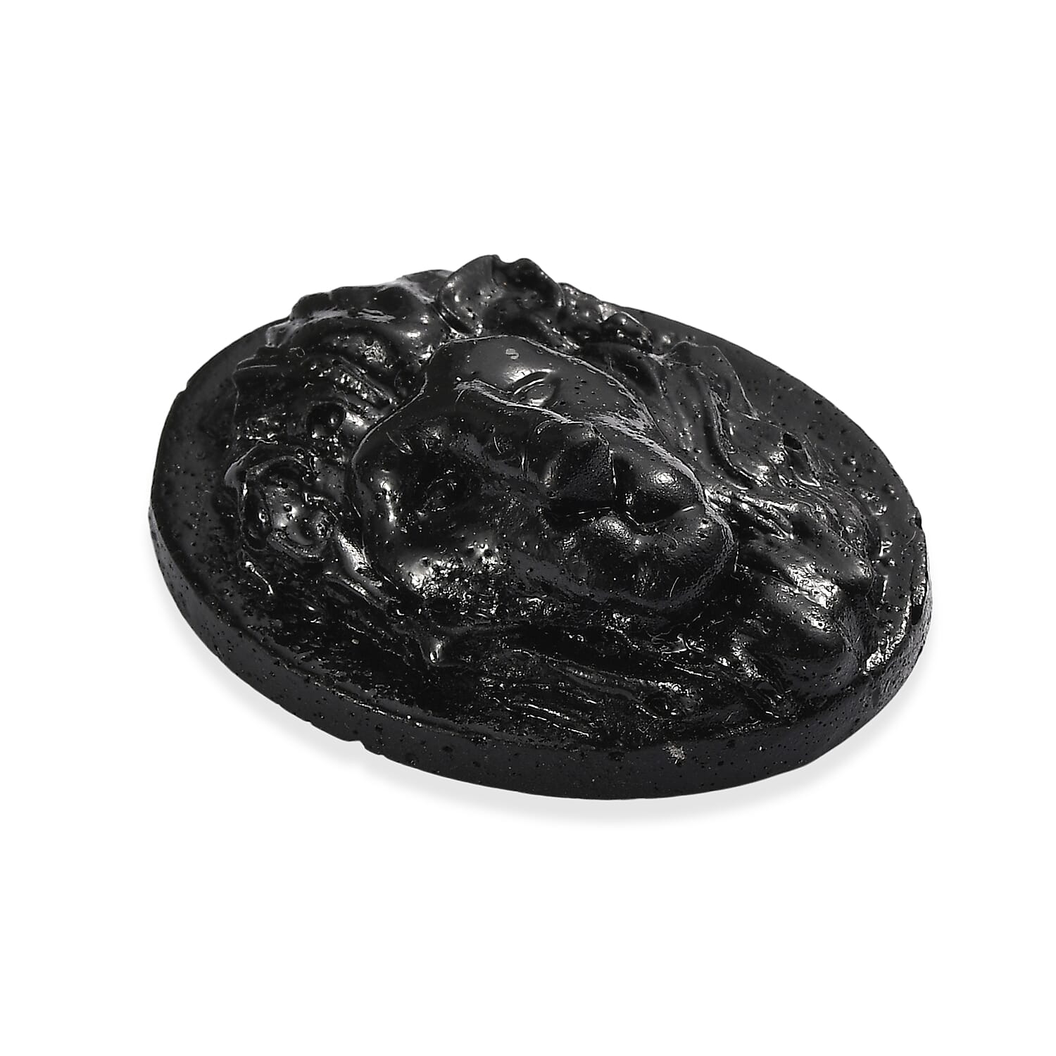 Silver Shungite with Lion Carving 31.38 Ct. V32367398 3