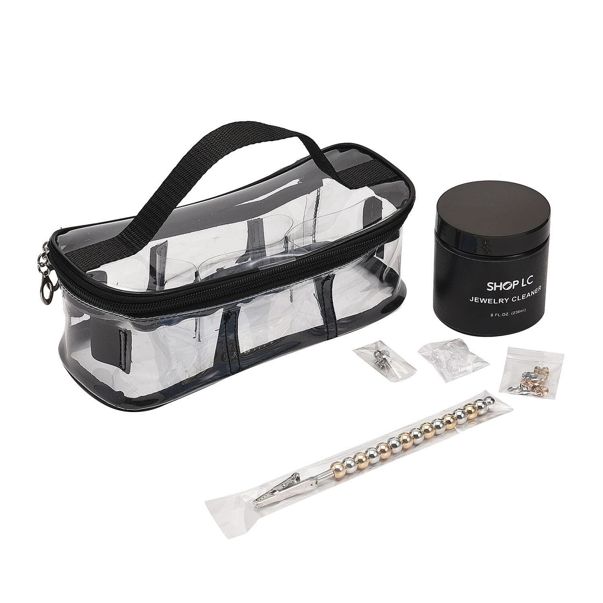 Jewellery Essentials 26pc Kit - Bracelet Clip, 5 Cleaning Cloths, 30 X Push Backs, 6 X Big Push Backs, Magnetic Extender and Natural Jewellery Cleaning Liquid 4005966 5