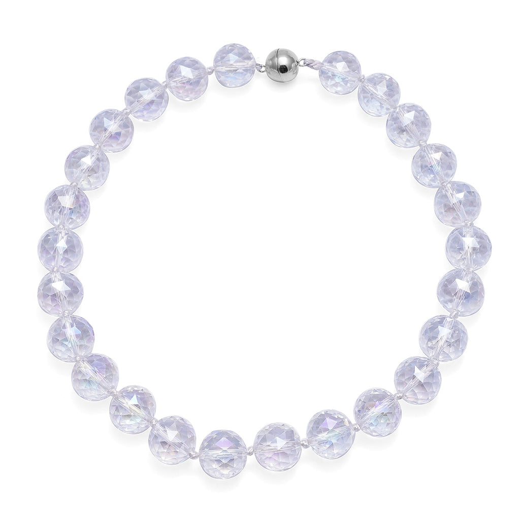 Simulated AB Crystal Beads Necklace (Size - 20) with Stainless Steel Magnetic Clasp