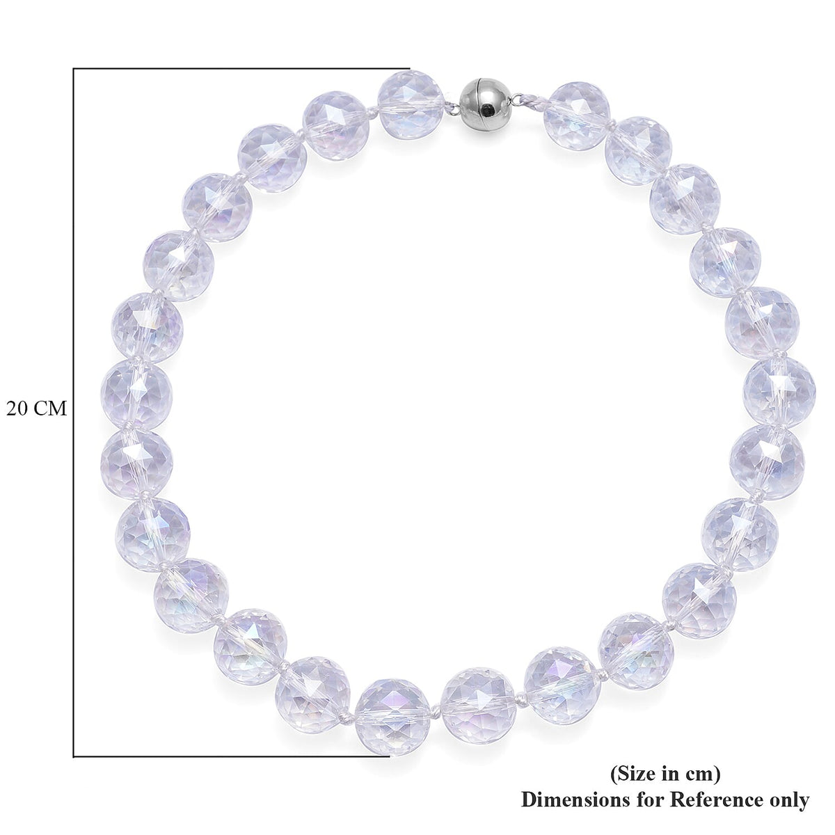 Simulated AB Crystal Beads Necklace (Size - 20) with Stainless Steel Magnetic Clasp 6069264 8