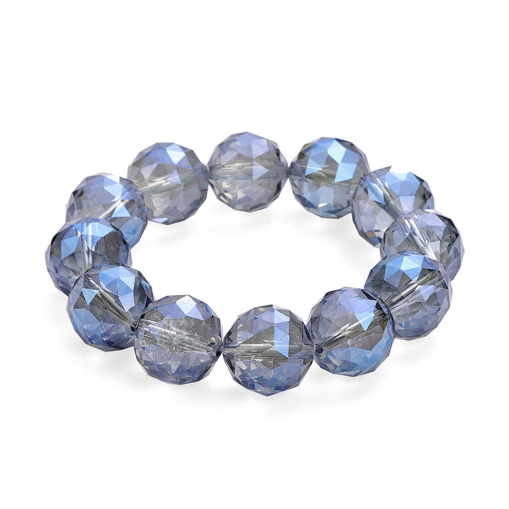 Simulated Blue AB Crystal Stretchable Beads Bracelet (Size - 7)