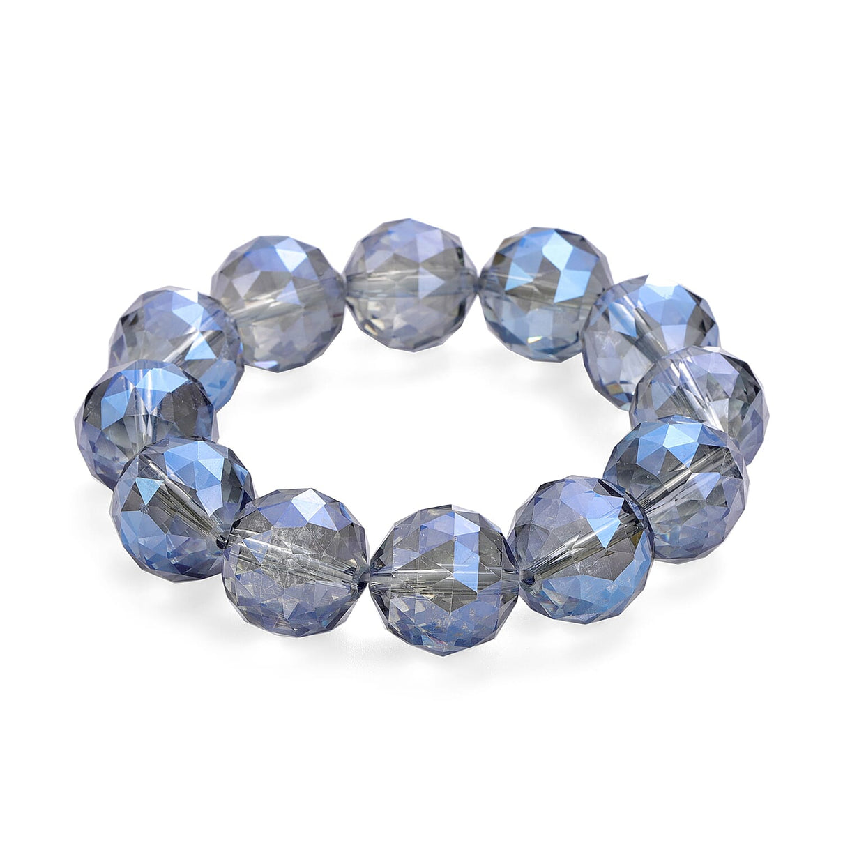 Simulated Blue AB Crystal Stretchable Beads Bracelet (Size - 7) 6006829 0