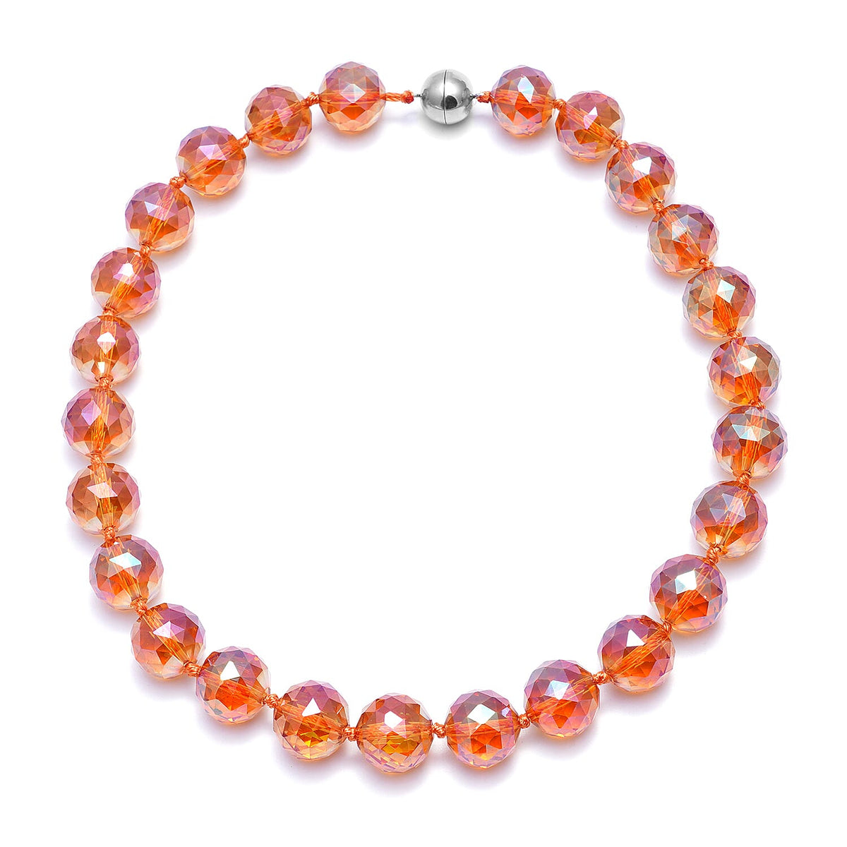 Simulated Champagne AB Crystal Beads Necklace Size 20 6069266 0