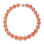Simulated Champagne AB Crystal Beads Necklace (Size - 20) with Stainless Steel Magnetic Clasp