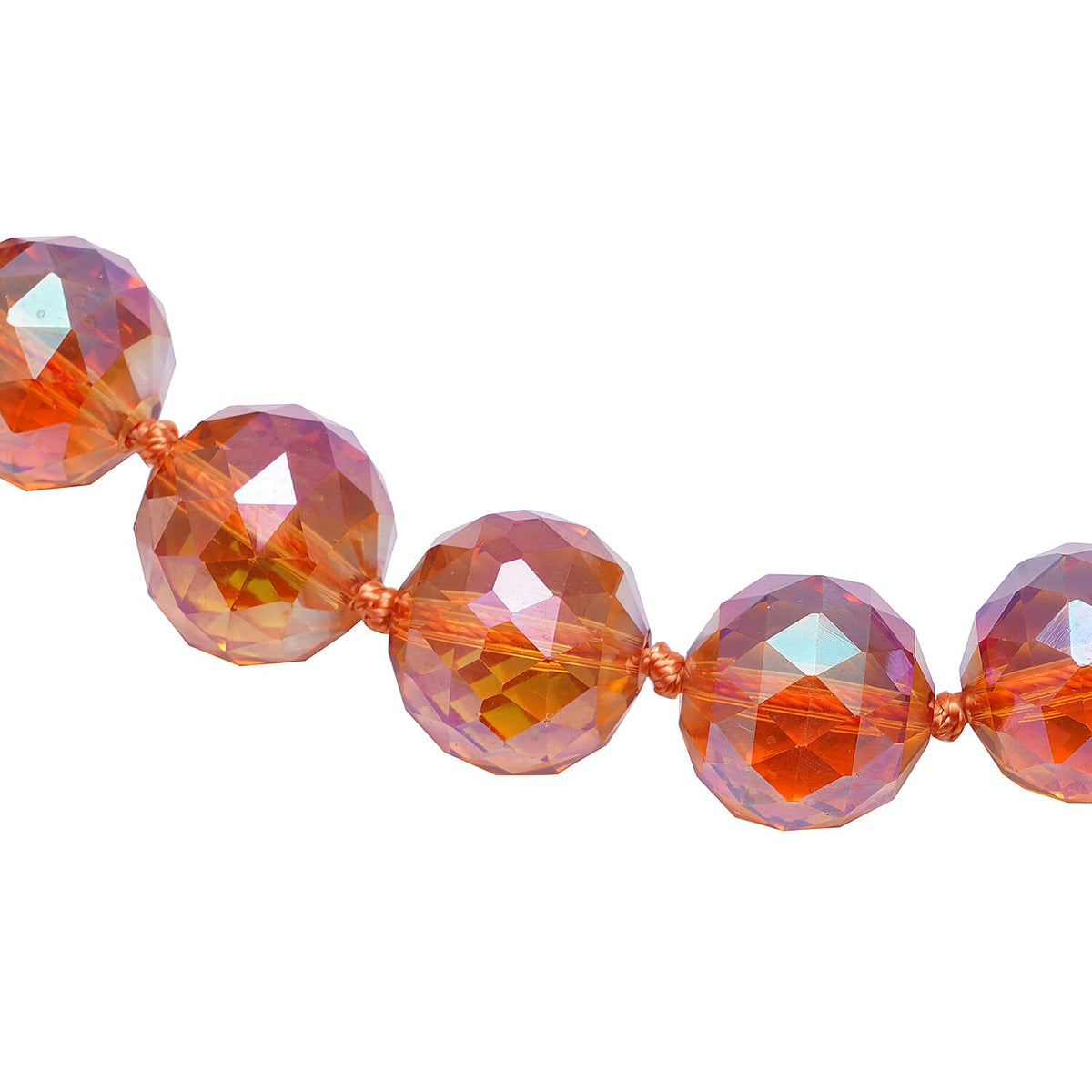 Simulated Champagne AB Crystal Beads Necklace Size 20 6069266 2