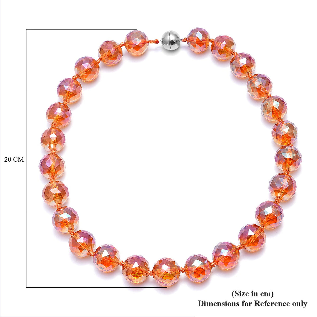 Simulated Champagne AB Crystal Beads Necklace Size 20 6069266 4