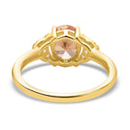 Simulated Champagne Diamond Ring in Yellow Gold Plated Sterling Silver 1.14 Ct.