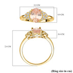 Simulated Champagne Diamond Ring in Yellow Gold Plated Sterling Silver 1.14 Ct.