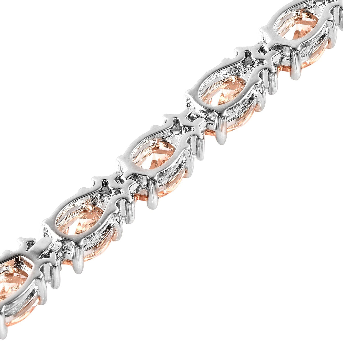 Simulated Champagne Diamond and Simulated White Diamond Necklace in Silver Tone 16 Inches 6033676 3