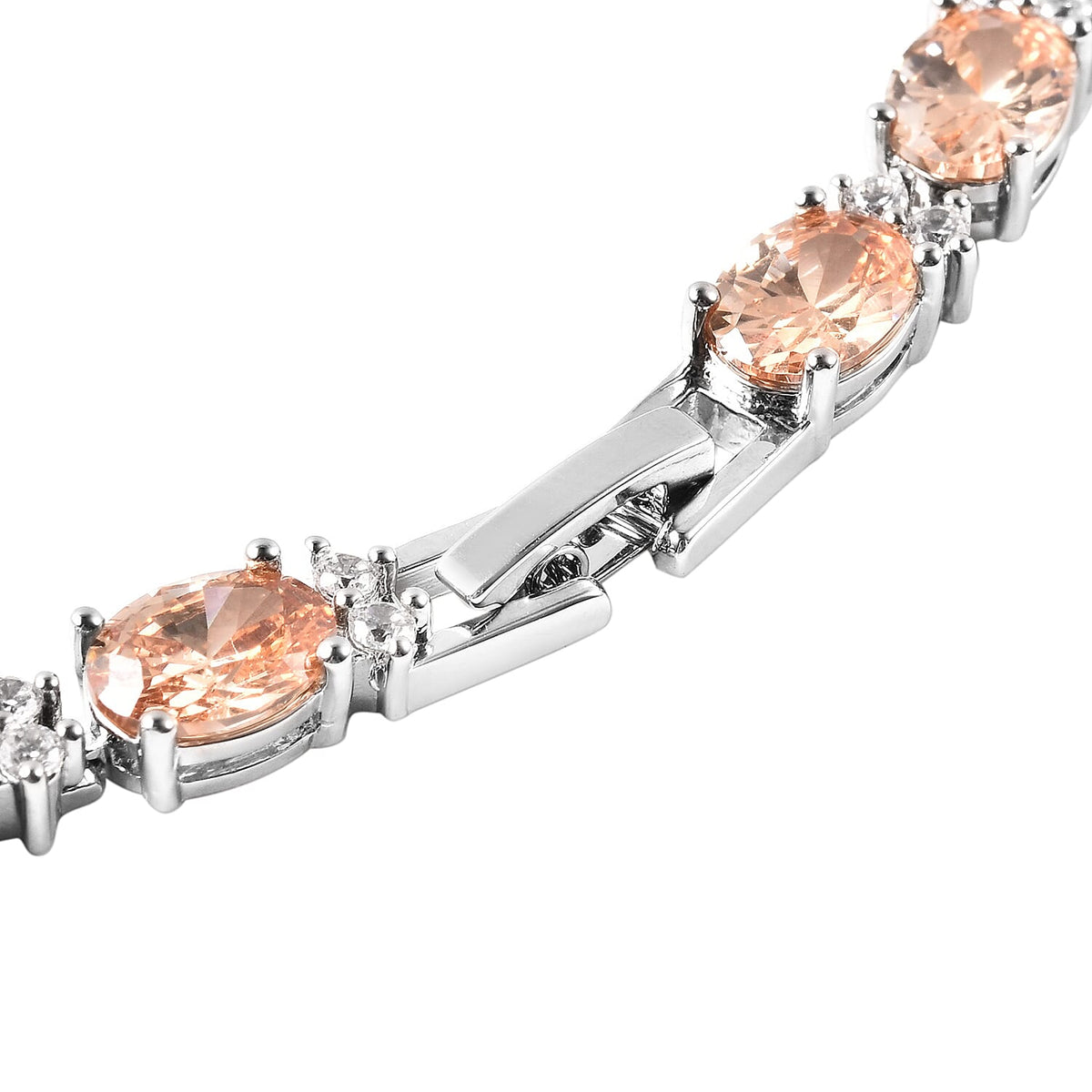 Simulated Champagne Diamond and Simulated White Diamond Necklace in Silver Tone 16 Inches 6033676 4