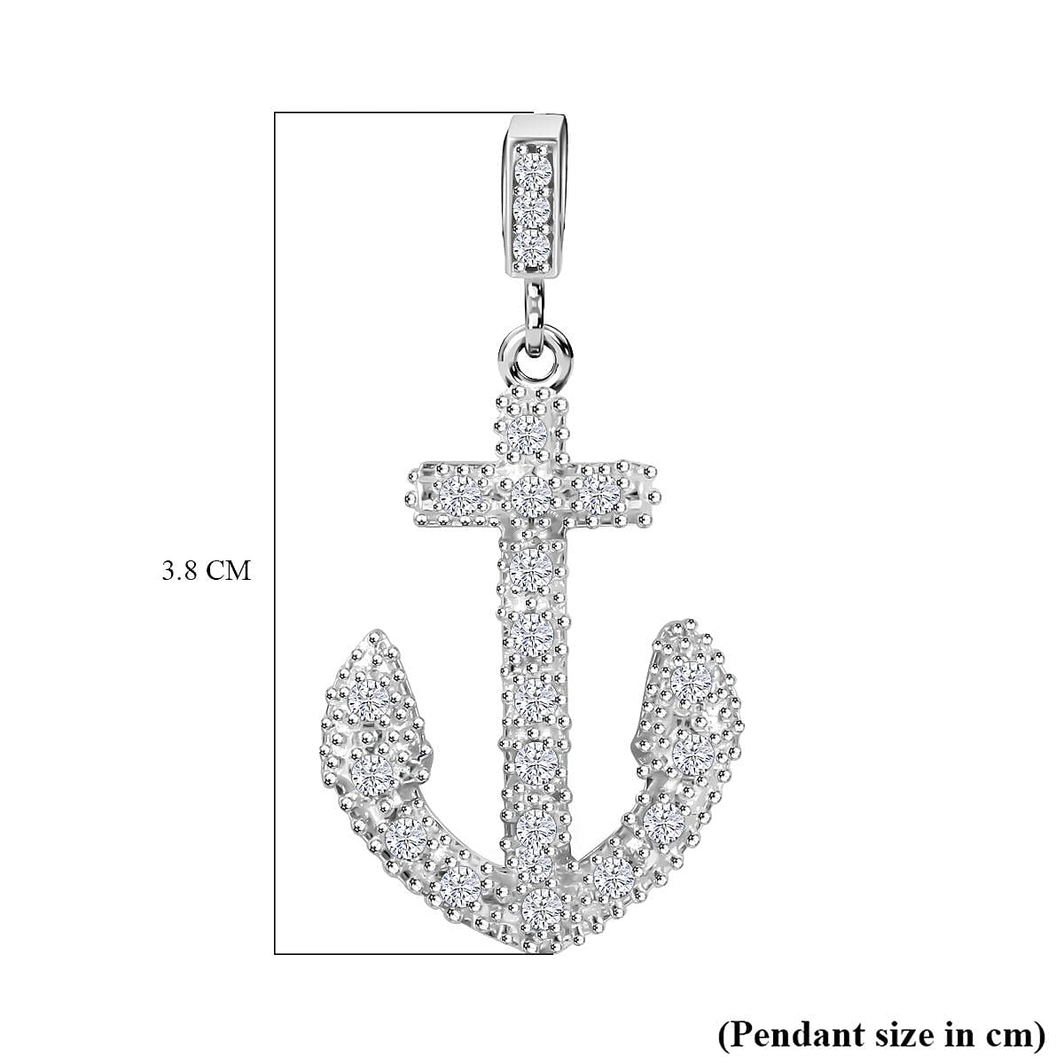 Simulated Diamond Anchor Pendant in Sterling Silver 7282519 8