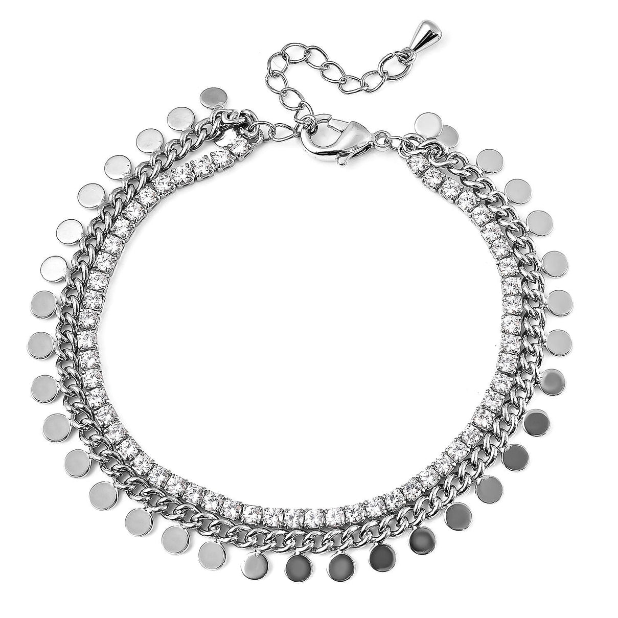 Simulated Diamond Bracelet (Size - 6) in Stainless Steel with Silver Tone 6348267 0