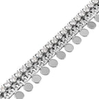 Simulated Diamond Bracelet (Size - 6 with 1.5 Inch Extender) in Silver Tone