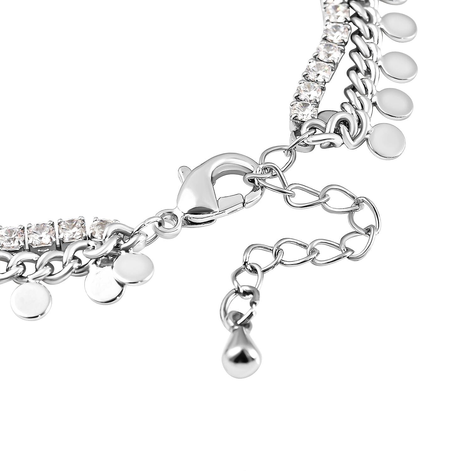 Simulated Diamond Bracelet (Size - 6) in Stainless Steel with Silver Tone 6348267 4