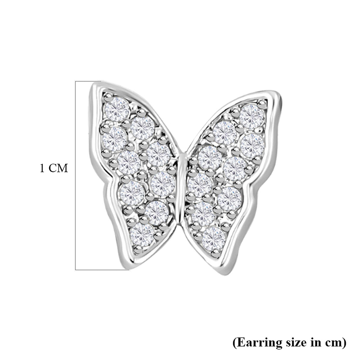 Simulated Diamond Butterfly Earrings in Silver Tone 7324370 5