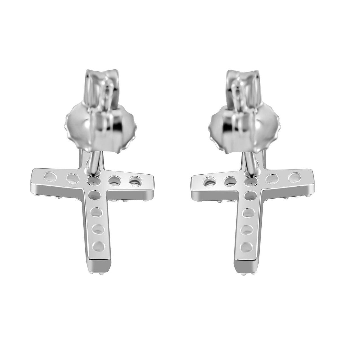Simulated Diamond Cross Earrings With Push Back in Sterling Silver 7303402 5