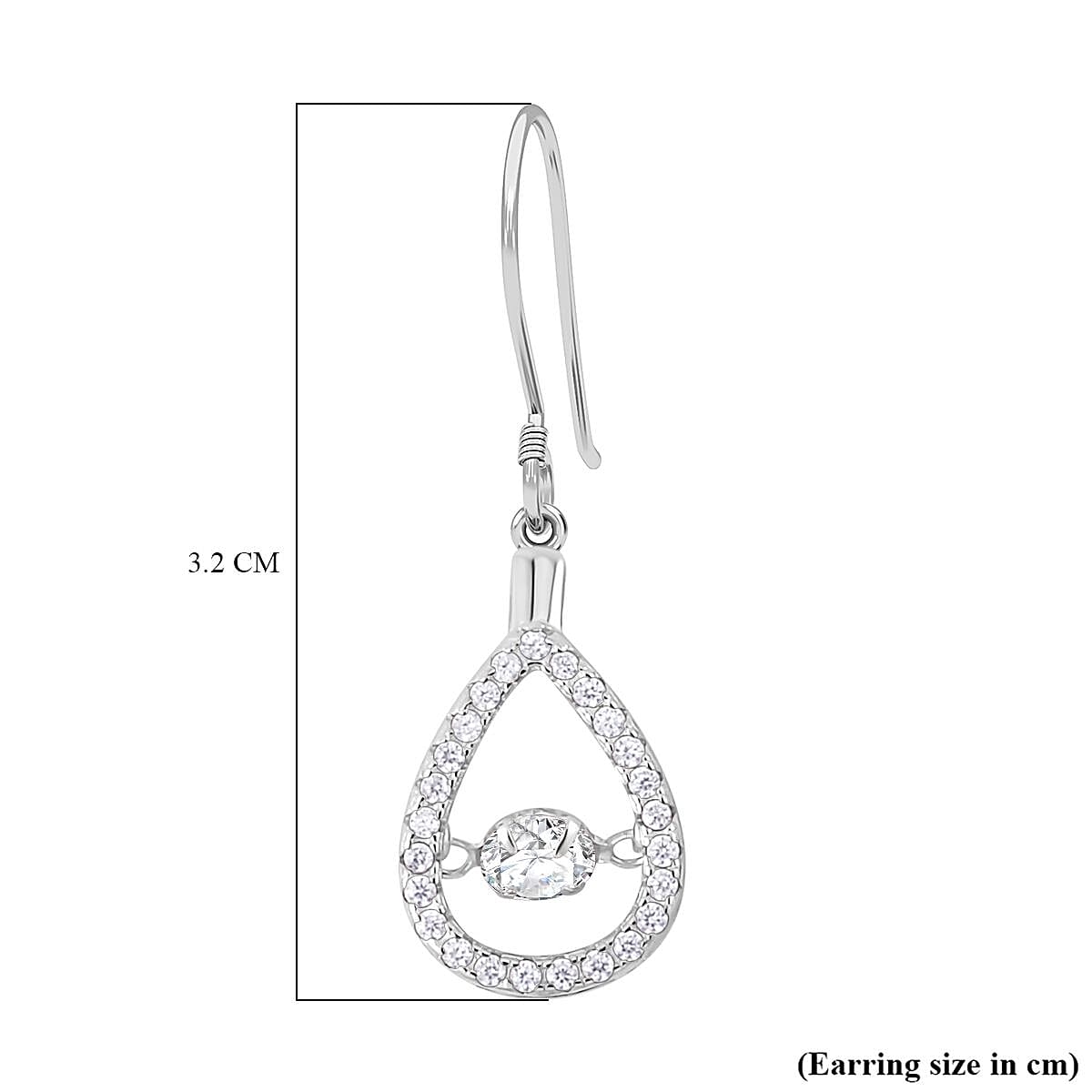 NY Closeout - Cubic Zirconia Dangle Earrings in Rhodium Overlay Sterling Silver 1.37 Ct. 7557765 4