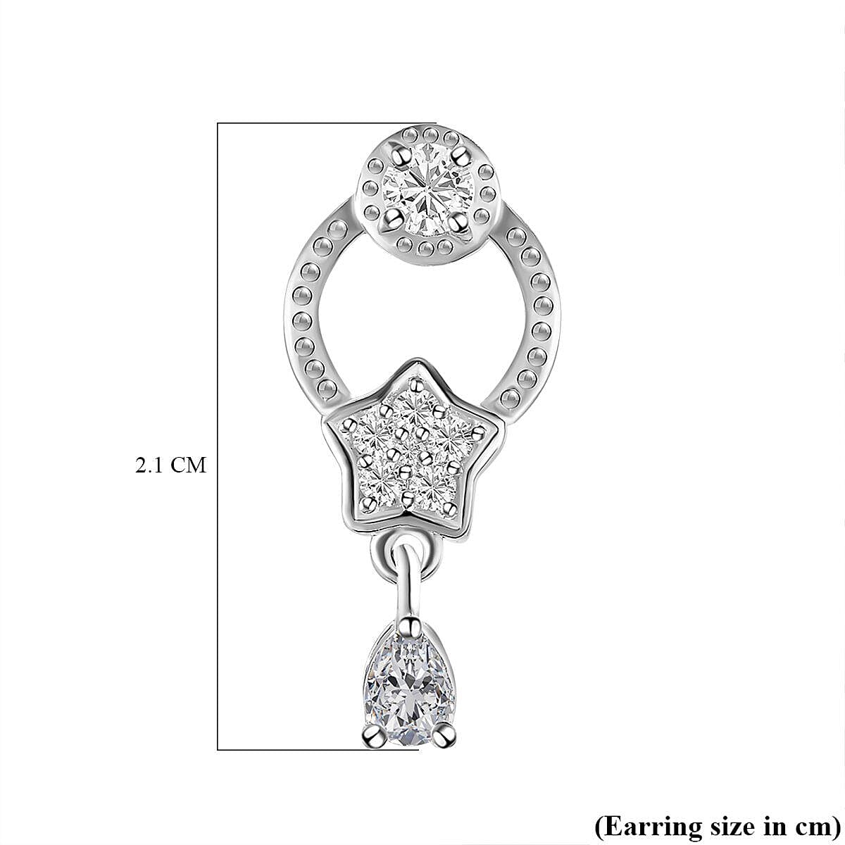 NY Closeout - Simulated Diamond Dangle Earrings in Sterling Silver 1.18 Ct. 7252910 5