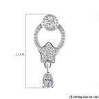 NY Closeout - Simulated Diamond Dangle Earrings in Sterling Silver 1.18 Ct.