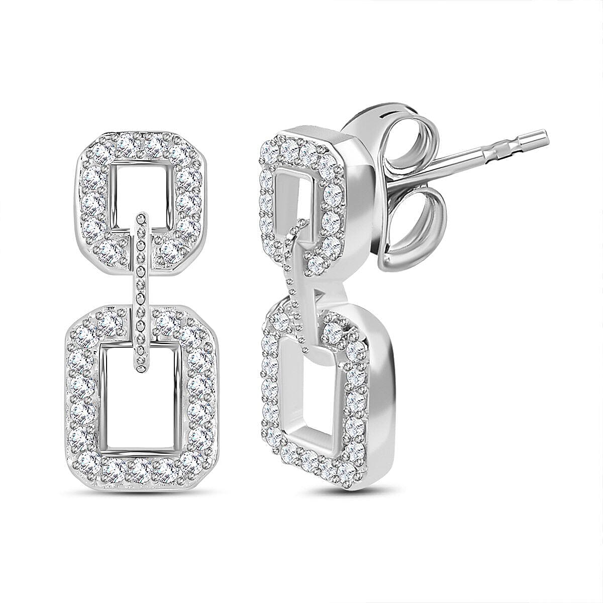 NY Closeout - Cubic Zirconia  Dangle Earrings in Sterling Silver 7255441 0