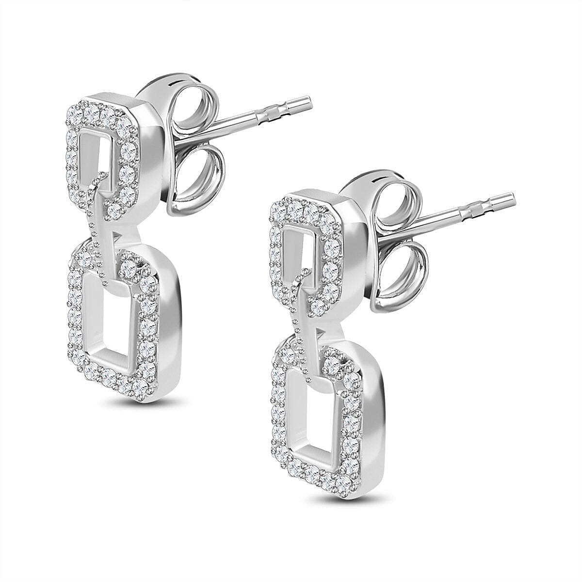 NY Closeout - Cubic Zirconia  Dangle Earrings in Sterling Silver 7255441 4
