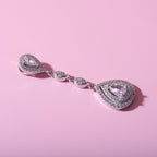 CZ Diamond Drop Pendant in Rhodium Overlay Sterling Silver 2.160 Ct.