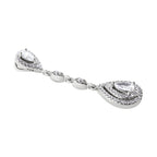 CZ Diamond Drop Pendant in Rhodium Overlay Sterling Silver 2.160 Ct.