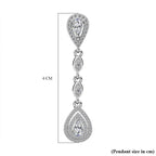 CZ Diamond Drop Pendant in Rhodium Overlay Sterling Silver 2.160 Ct.