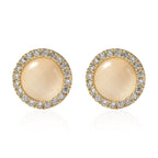 Simulated Diamond Earrings in Yellow Gold Tone 4.05 Ct.