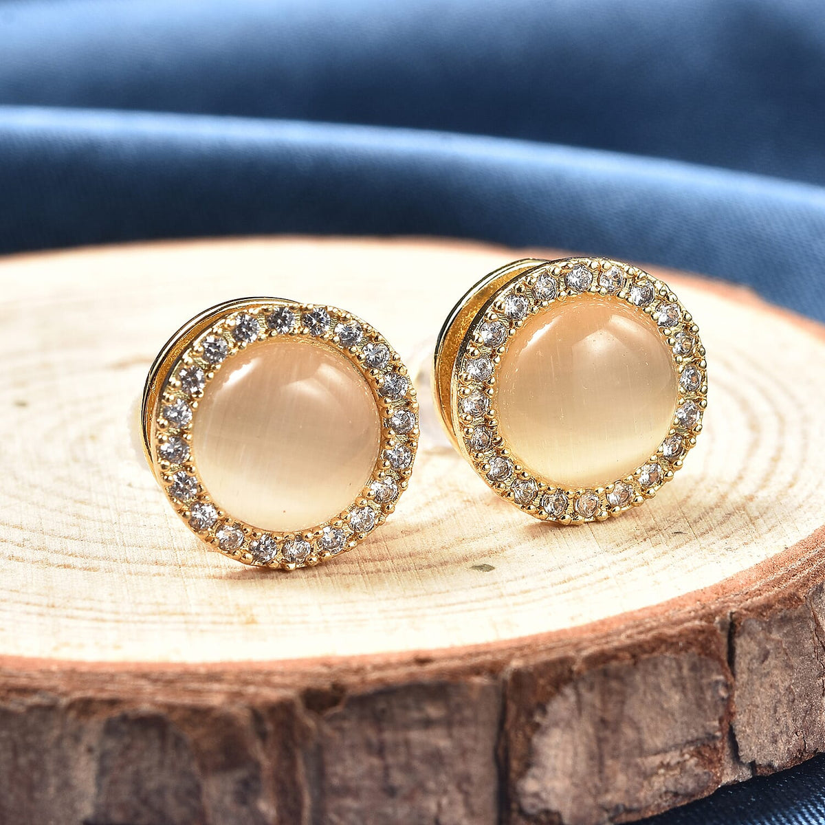 Simulated Diamond Earrings in Yellow Gold Tone 4.05 Ct. 3880817 1
