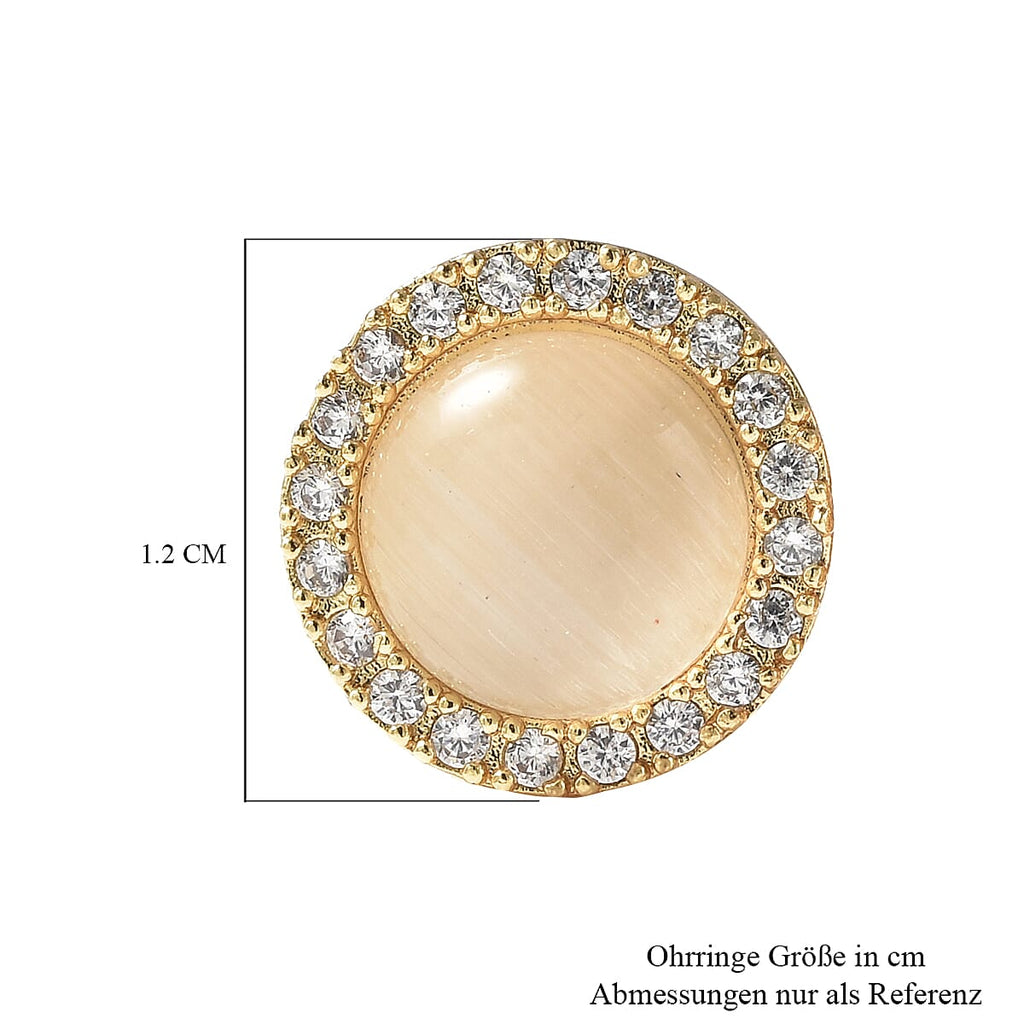 Simulated Diamond Earrings in Yellow Gold Tone 4.05 Ct.