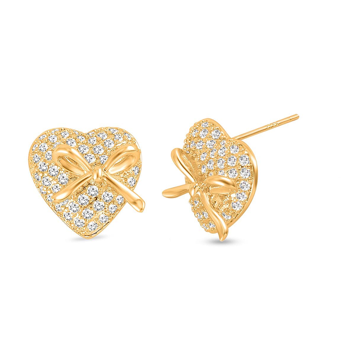Simulated Diamond Earrings  in Yellow Gold Tone 7303302 0