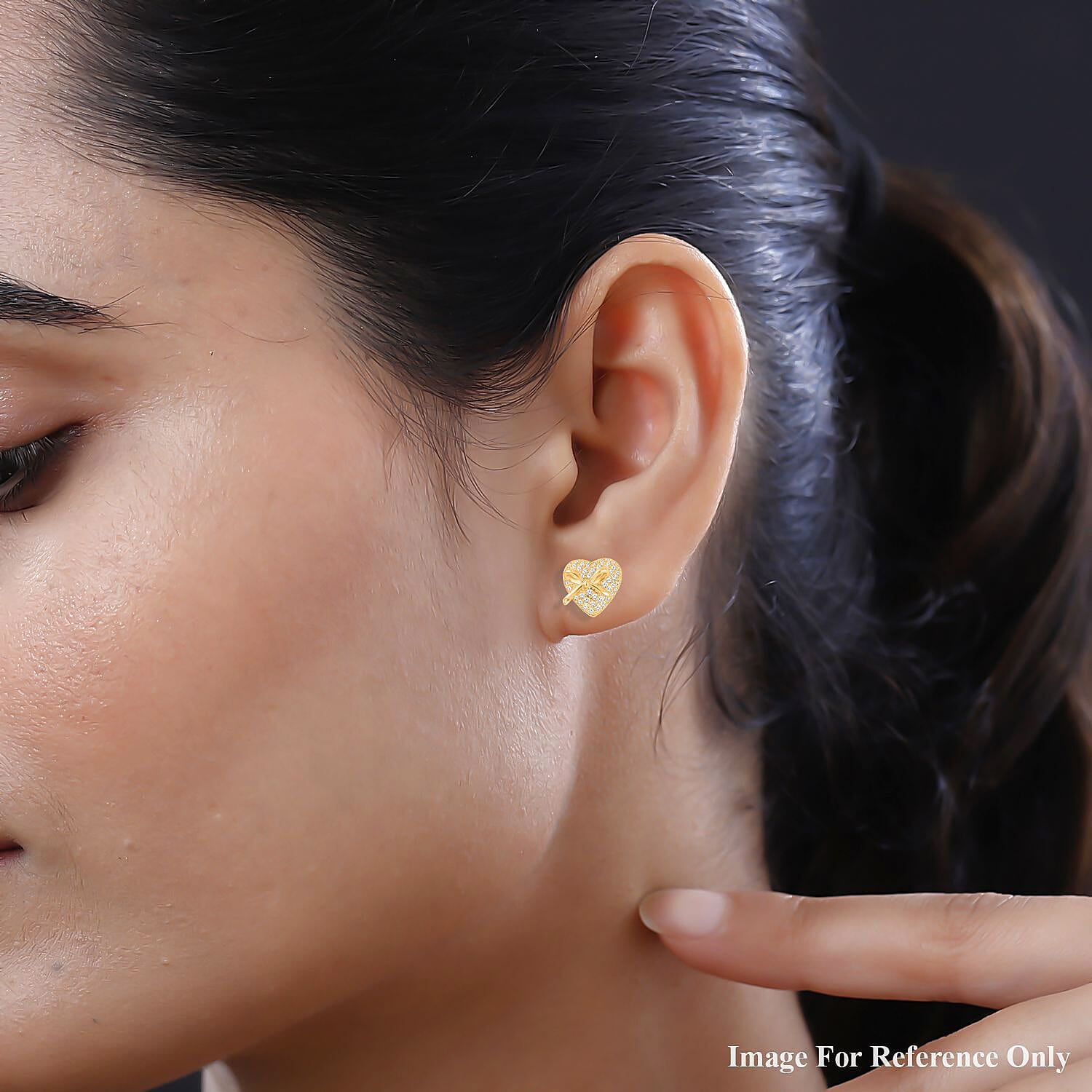 Simulated Diamond Earrings  in Yellow Gold Tone 7303302 2
