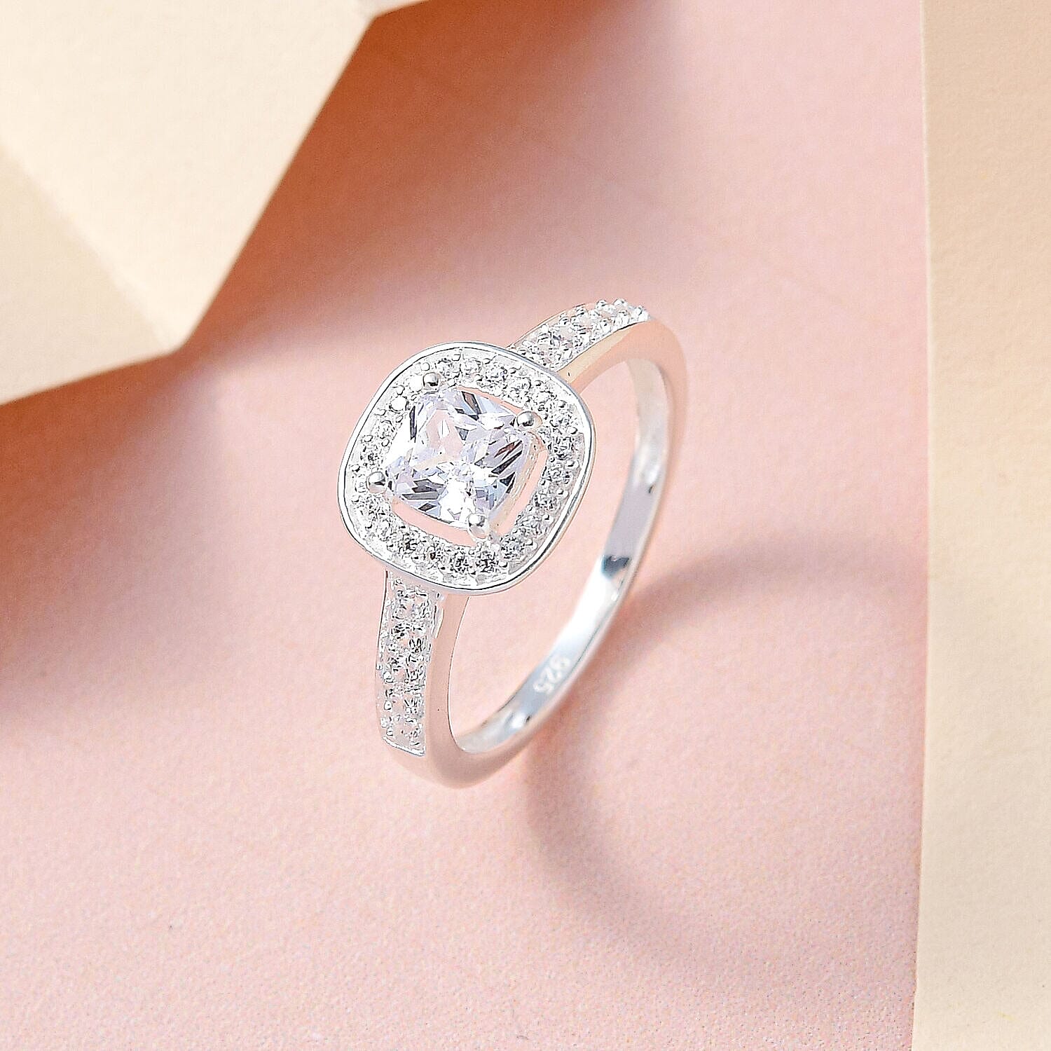 NY Close Out - Simulated Diamond Halo Ring in Sterling Silver 7263137 7