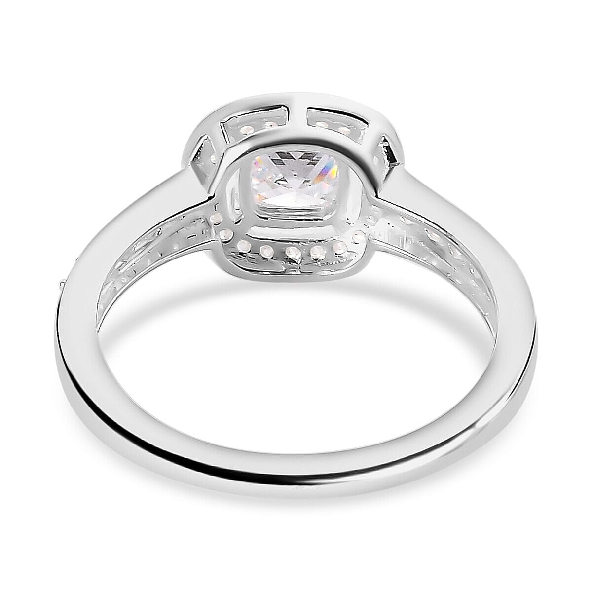 NY Close Out - Simulated Diamond Halo Ring in Sterling Silver 7263137 10
