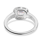 NY Close Out - Simulated Diamond Halo Ring in Sterling Silver