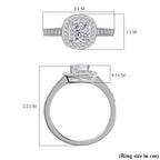 NY Close Out - Simulated Diamond Halo Ring in Sterling Silver