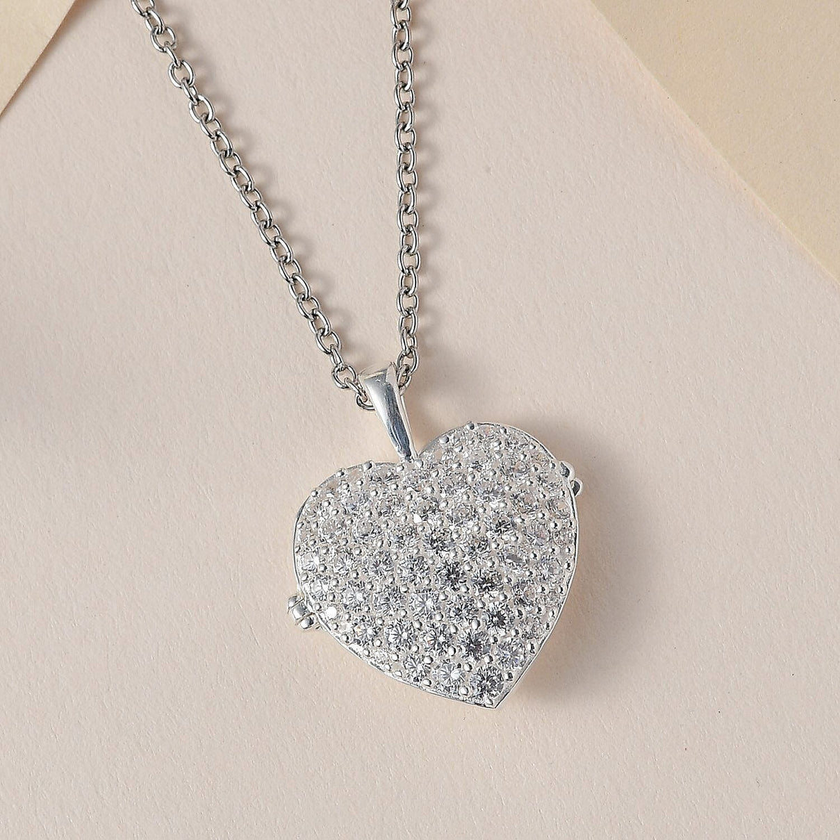 Cubic Zirconia Heart Pendant with Chain (Size 20) 4401627 3