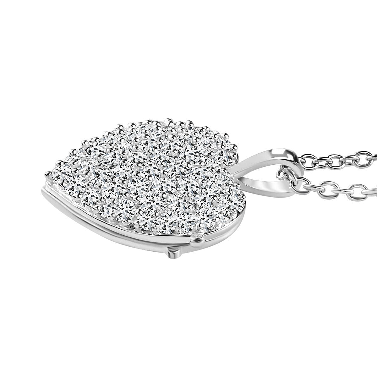 Cubic Zirconia Heart Pendant with Chain (Size 20) 4401627 4