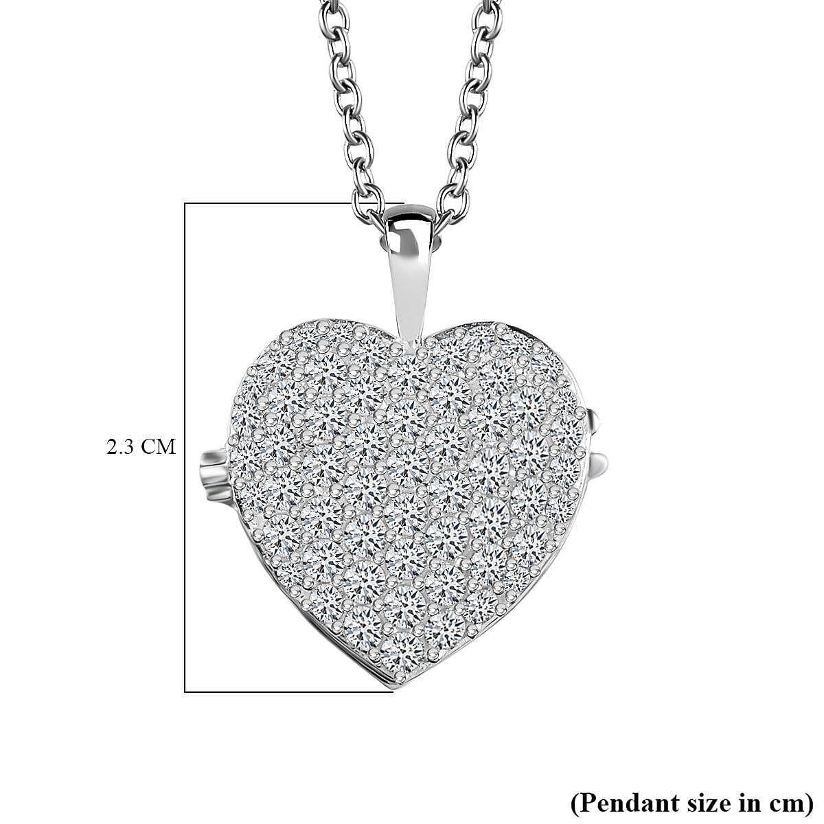 Cubic Zirconia Heart Pendant with Chain (Size 20) 4401627 7