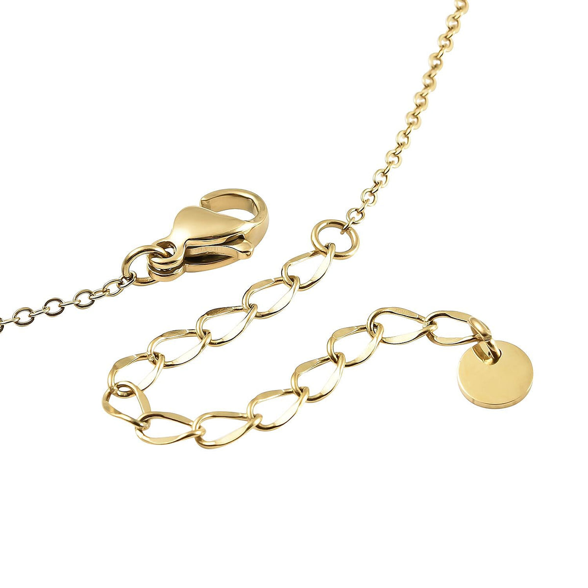 Simulated Diamond Necklace (Size - 16) in Stainless Steel with Yellow Gold Tone 3819846 4