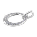 NY Closeout - Simulated Diamond Pendant in Rhodium Overlay Sterling Silver