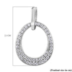 NY Closeout - Simulated Diamond Pendant in Rhodium Overlay Sterling Silver
