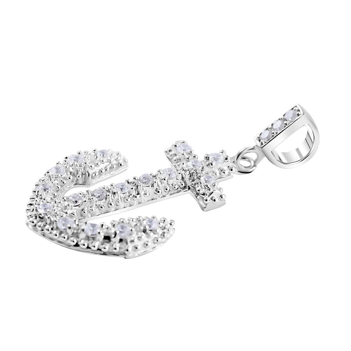 Simulated Diamond Anchor Pendant in Sterling Silver 7282519 7