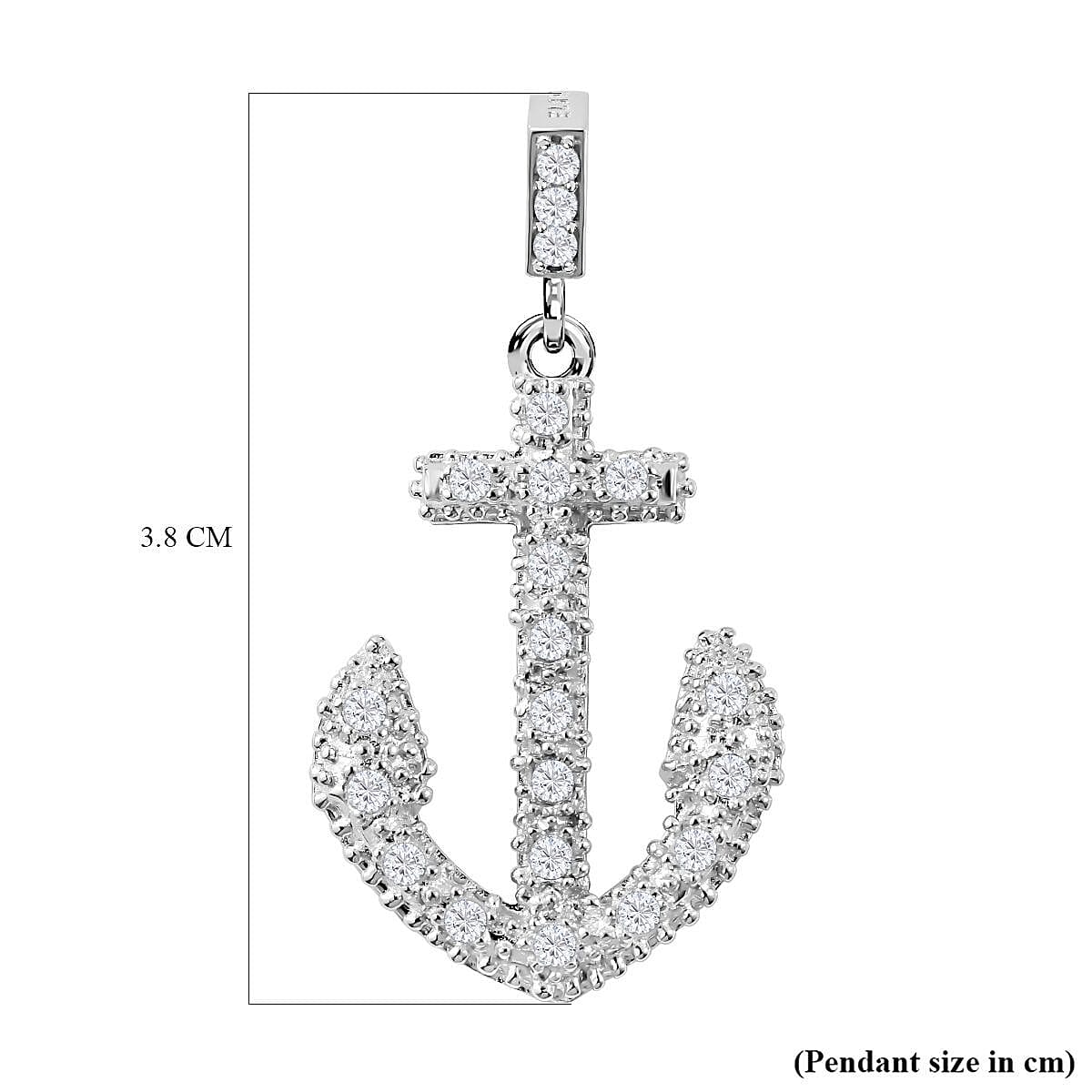 Simulated Diamond Anchor Pendant in Sterling Silver 7282519 10