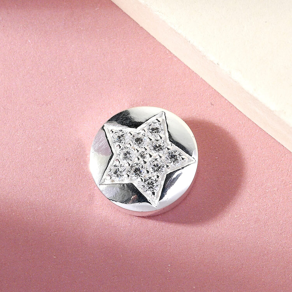 Simulated Diamond Pendant in Sterling Silver