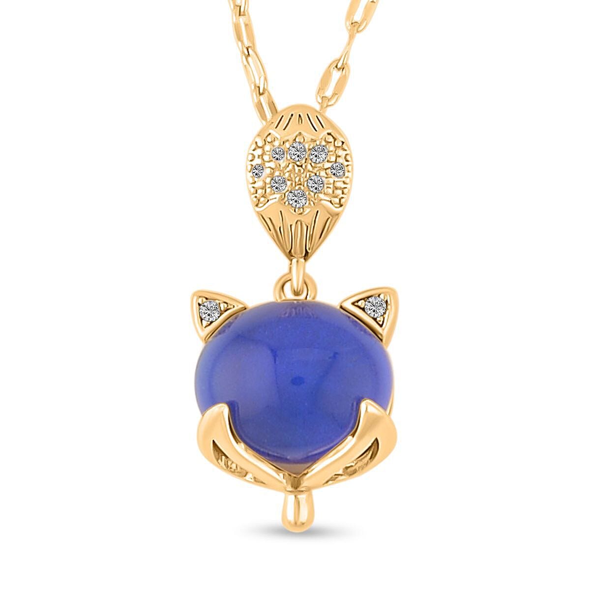 Simulated Diamond and Colour Change Stone Pendant with Chain (Size 20 with 2 Inch Extender) in Yellow Gold Tone 1.02 Ct. 4127614 0