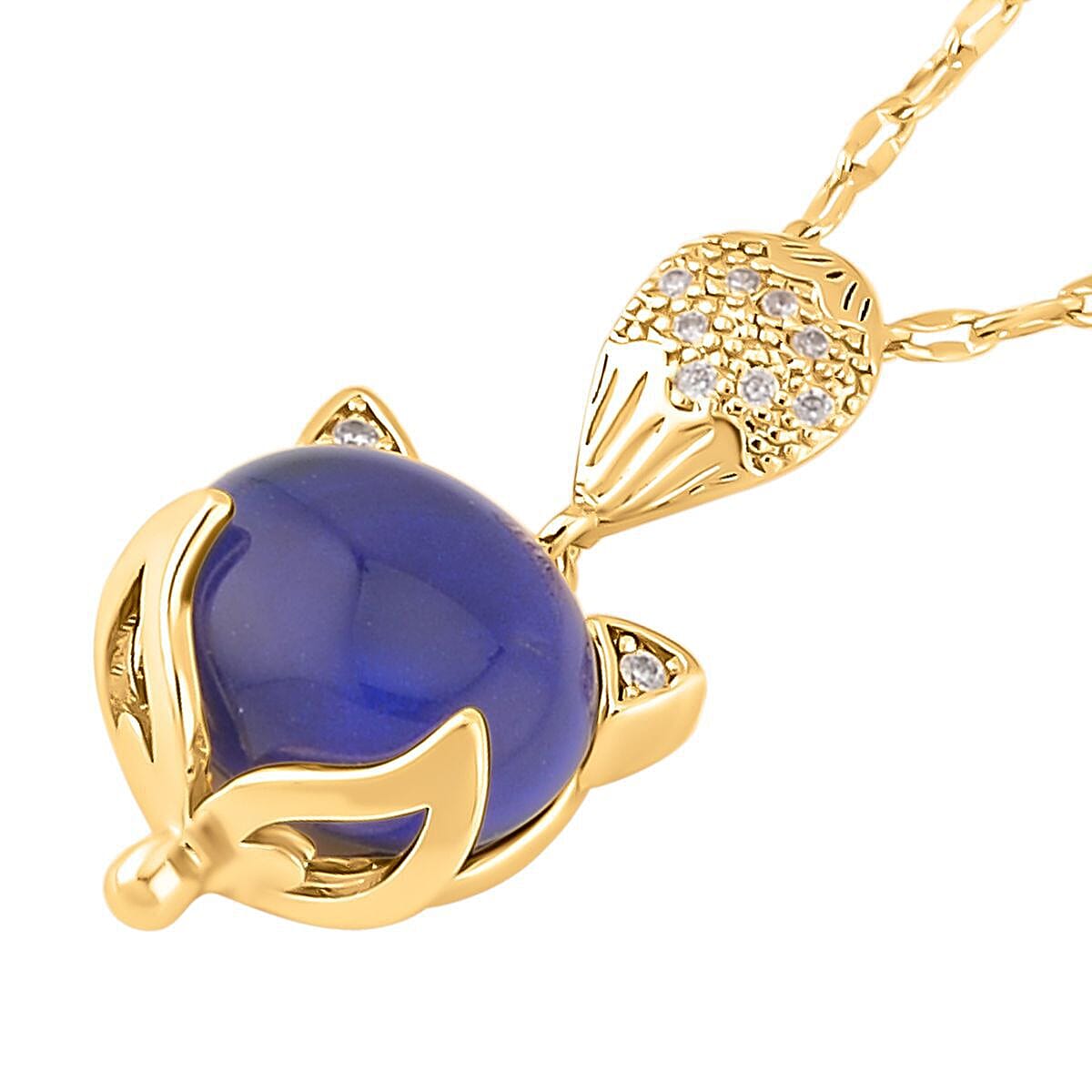 Simulated Diamond and Colour Change Stone Pendant with Chain (Size 20 with 2 Inch Extender) in Yellow Gold Tone 1.02 Ct. 4127614 2