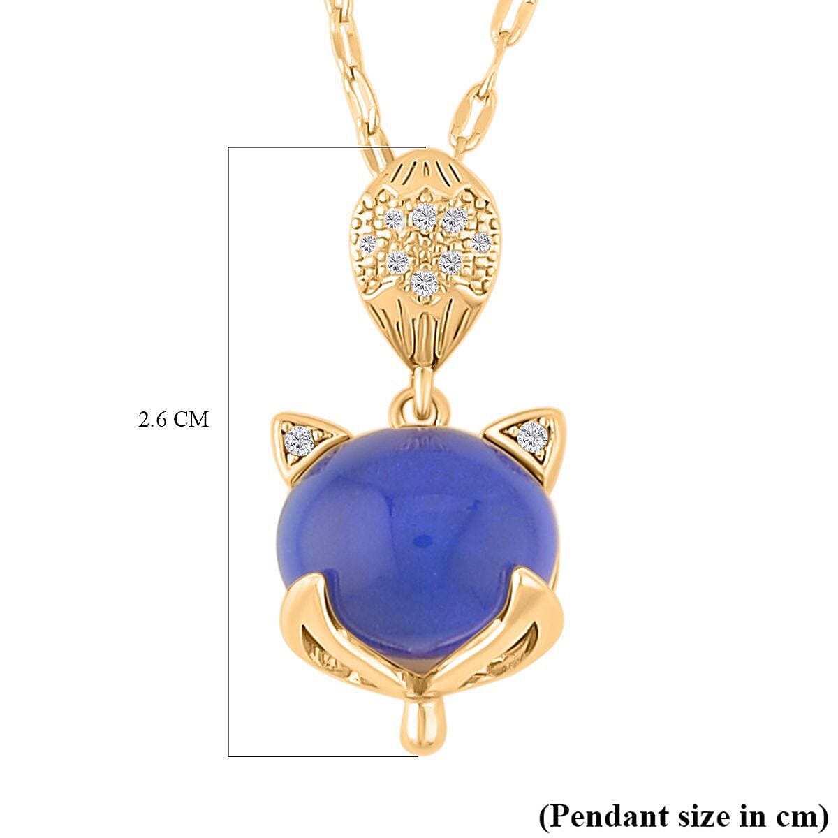 Simulated Diamond and Colour Change Stone Pendant with Chain (Size 20 with 2 Inch Extender) in Yellow Gold Tone 1.02 Ct. 4127614 4