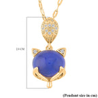 Simulated Diamond and Colour Change Stone Pendant with Chain (Size 20 with 2 Inch Extender) in Yellow Gold Tone 1.02 Ct.